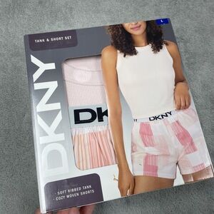 DKNY Women's L Tank & Short Set Multicolor Rayon Blend e0159